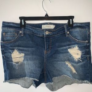 Size 16 Torrid Ripped Denim Shorts